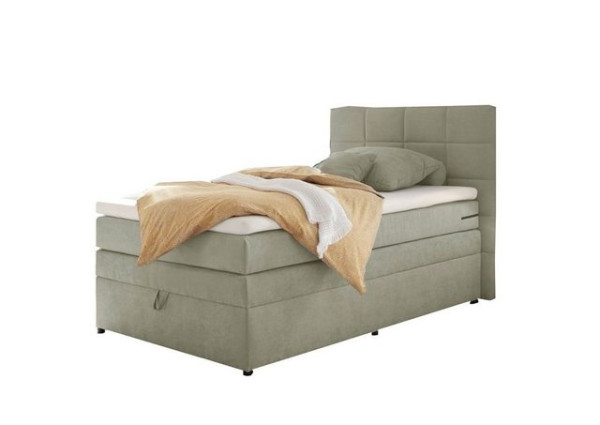 ED EXCITING DESIGN Boxspringliege (120 x 200 cm, Tacoma 1 "Uran" schlamm 120 cm), Grau