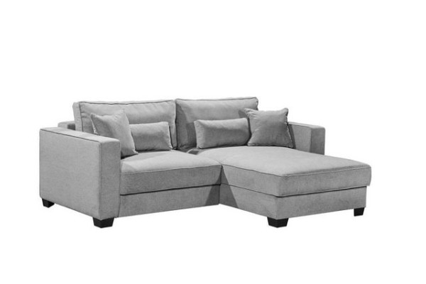 ED EXCITING DESIGN Ecksofa, Melvin Ecksofa Polstergarnitur Sofagarnitur 200x140 cm Grau