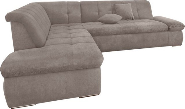DOMO collection Ecksofa NMoric incl. Zierkissen B/T/H: 273/216/80 cm, Ottomanen-Abschluss, wahlweise