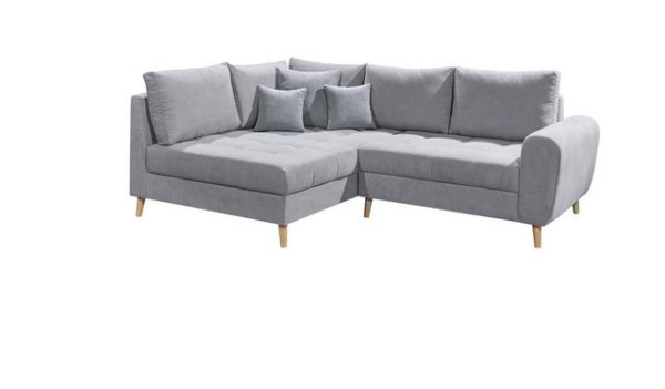 ED EXCITING DESIGN Ecksofa, Alice Ecksofa 249x175 cm Couch Eckcouch Sofa Hellgrau