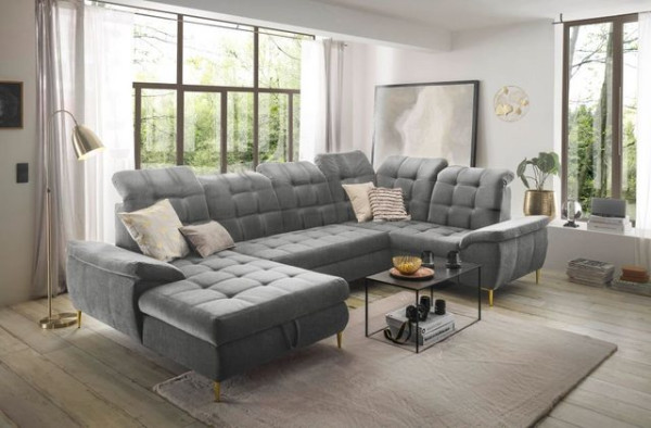 ED EXCITING DESIGN Wohnlandschaft Valtura, mit Schlaffunktion, Bettkasten, Kopflehnenfunktion